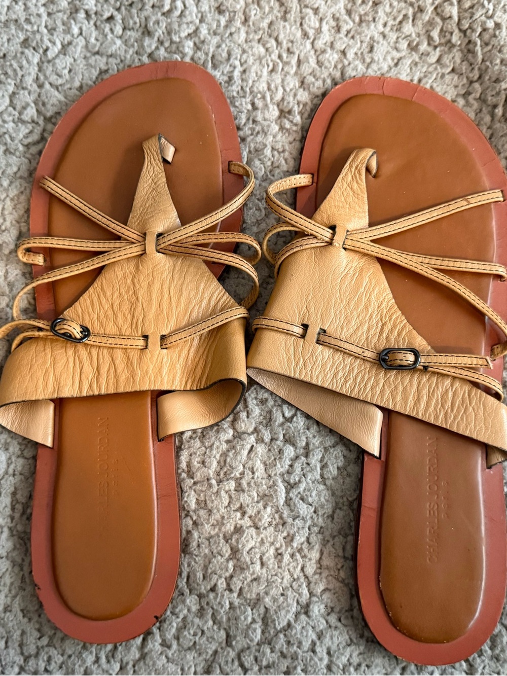 Charles Jourdan Leather sandals! Sz 9.5